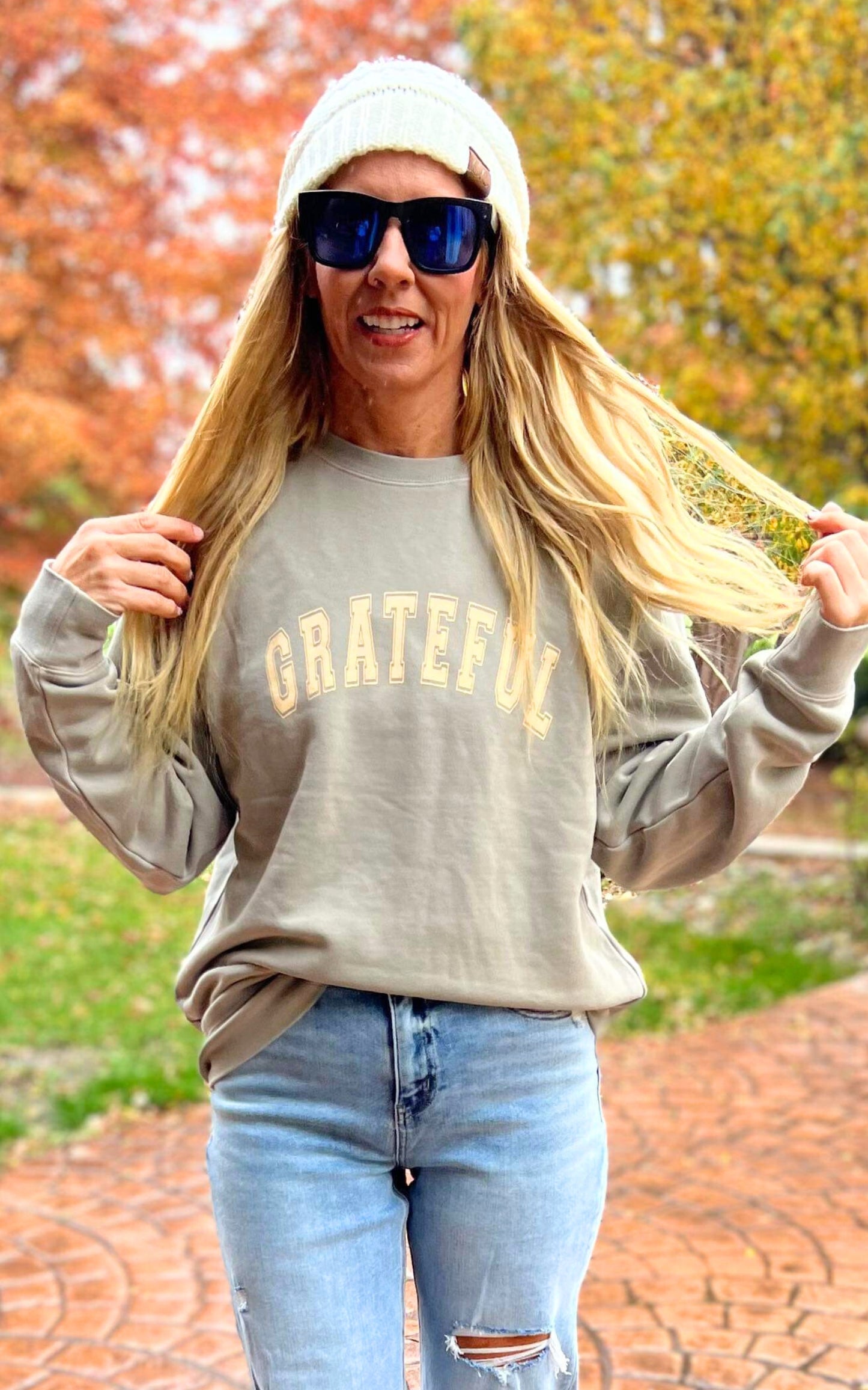 Grateful Pigment Dyed Graphic Sweatshirt - Sage