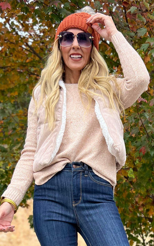 Hey Lucky Lady Taupe Sweater - Final Sale