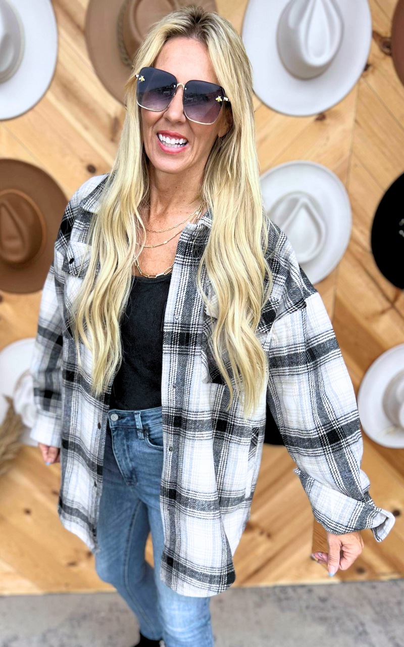 Indigo Plaid Shacket