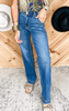 High Rise Double Button Wide Leg Denim Jeans | Judy Blue