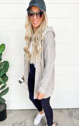 Waffle Knit Mineral-Washed Cardigan | MONO B *PREORDER - OCT 27TH SHIP DATE*