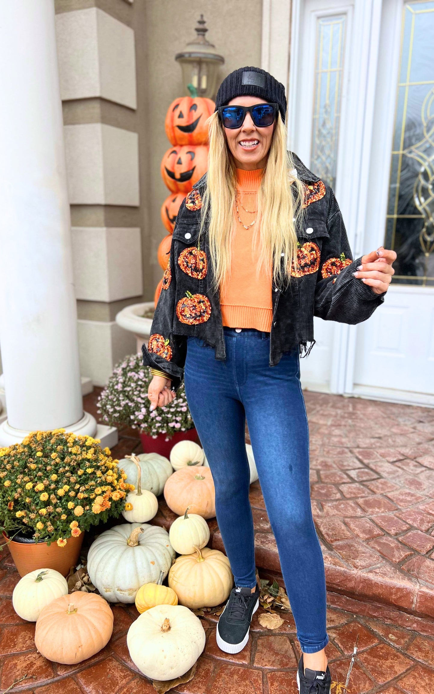 Get Spooky with Pumpkins Corduroy Jacket