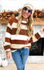 Just A Thought Fall Striped Colorblock Sweater RUST  (ONCE GONE its Gone)