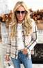 Taupe Plaid Cardigan