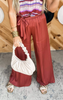 The Maddi X Silky Wide Leg Pants - Brown