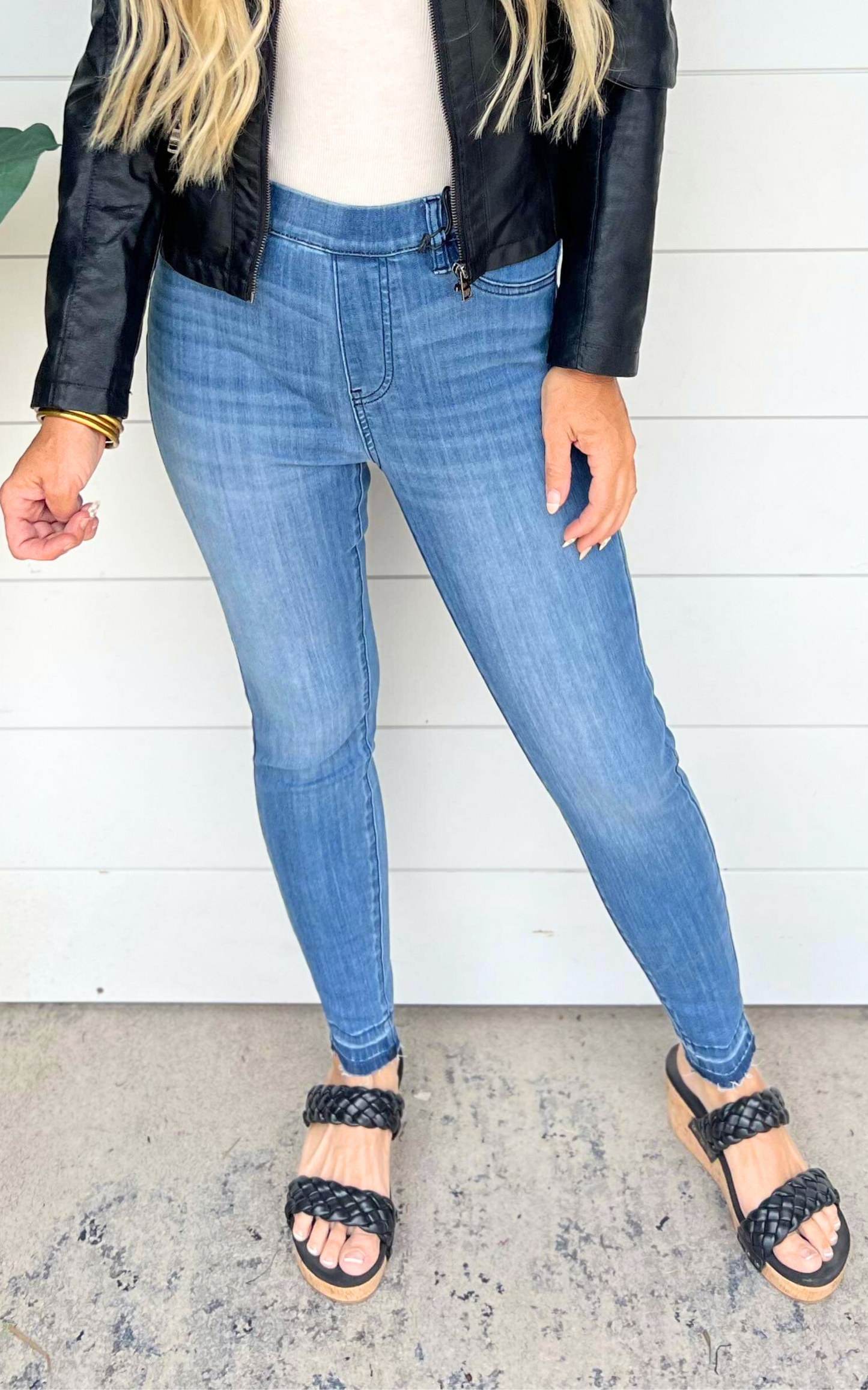 High Rise Pull On Skinny Denim Jeans - Judy Blue - Final Sale