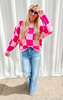 Pink Checkered Sweater