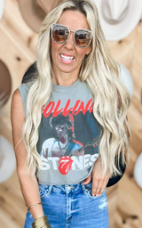 Rolling Stones Cropped Tank Top - Final Sale