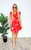 Red Floral Print Tiered Dress - Final Sale