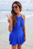 PREORDER-Chasing Sunshine Skirted Swimsuit, Royal Blue | JESS LEA *30A JANUARY PREORDER