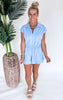Butter Short Sleeve Quarter Zip Romper | RAE MODE
