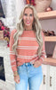 Spiced Chai Striped Boatneck Sweater