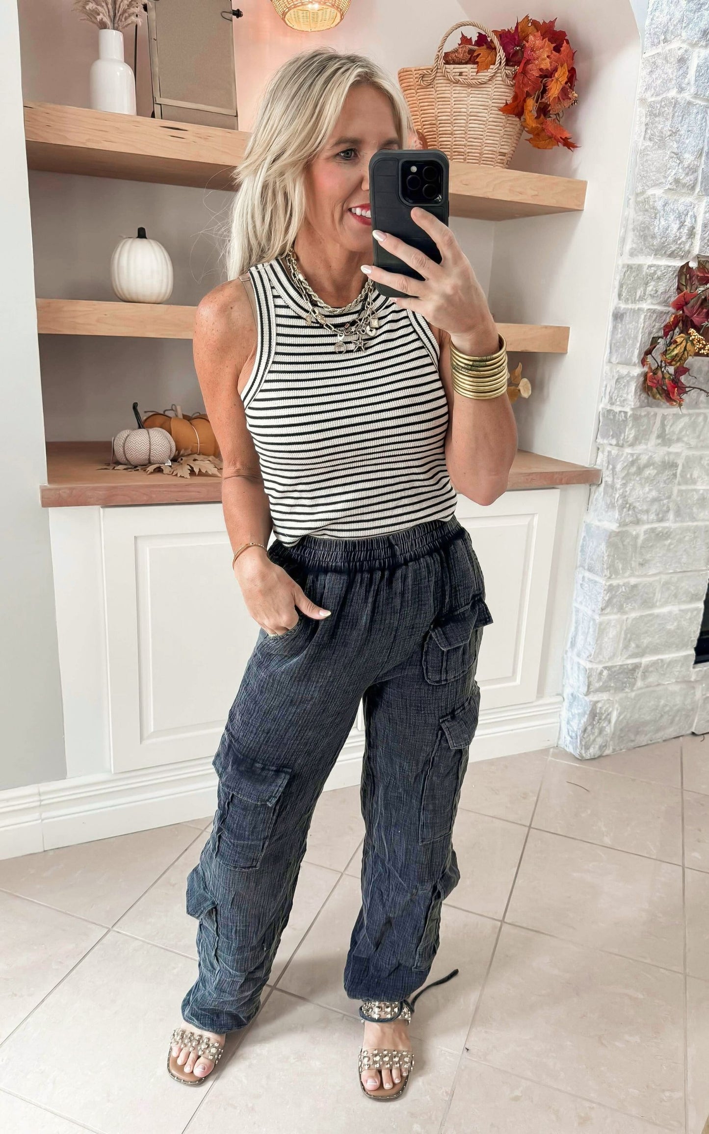 Stripe Sleeveless Tank Top - Final Sale