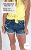 LOVERVET | Deepen Sky High Rise Double Button Cuff Denim Shorts - Final Sale