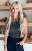 Black Sleeveless Metallic Knit Top