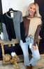 Color Block Basic Round Neck Sweater** - Final Sale