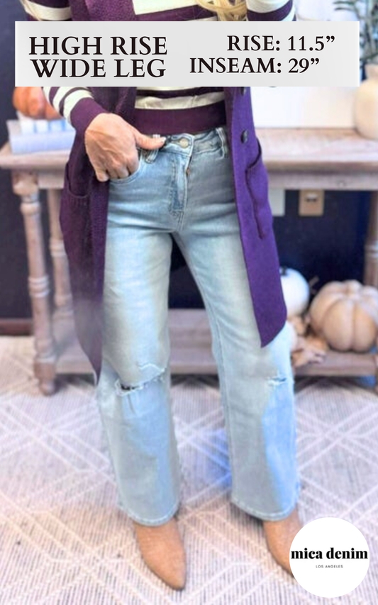 MICA | Acai Blue Super High Rise Wide Leg Denim Jeans*
