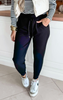 Black High Waisted Solid Knit Joggers