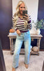 Purple Striped V-Neck Sweater - DEAL