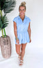 Butter Short Sleeve Quarter Zip Romper | RAE MODE