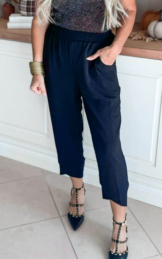 High Waisted Solid Knit Pant | WHITE BIRCH - Final Sale
