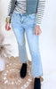 MICA | The Dodger Blue High Rise Crop Flare Denim Jean** - Final Sale