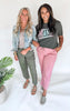 YMI's High Rise Cropped Straight Leg Jogger Pant - Final Sale