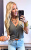 Charcoal Ribbed V-Neck Sweater Vest - Final Sale