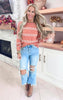 Spiced Chai Striped Boatneck Sweater