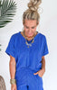 Be On Trend Stretchy Corduroy V-Neck Top - Final Sale