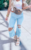 MICA | 90's Vintage Crop Flare Denim Jeans - Final Sale