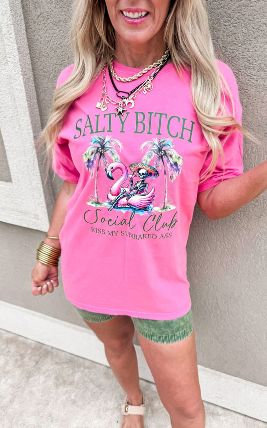 Salty Bitch Social Club Garment Dyed Graphic T-shirt
