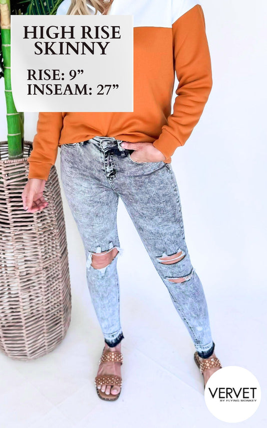 Morning Light High-Rise Distressed Ankle Skinny Denim Jean