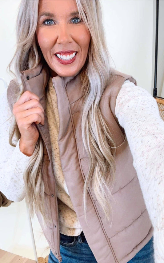 Suede Like Vest - Final Sale