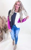 Black Magenta Brush Checker Board Sweater Top - Final Sale