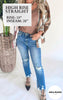 MICA | The Regina High Rise Ankle Straight w/ Side Slit Denim Jeans**