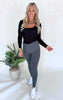 MONO B. Nylon-Blend Essential Solid Leggings** - Final Sale