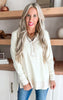 Cream Long Sleeve Solid Knit Pullover