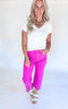 Pink Rouge RFM Crop Chloe Tummy Control Wide Leg Denim Jeans - Final Sale