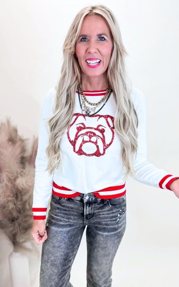 Bulldog Sequin Sweater