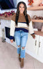 Maple Lane Colorblock Cropped Sweater - Final Sale
