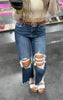 Millenium Blue 90's Vintage Crop Flare Denim Jeans | MICA *30A SEPT PREORDER