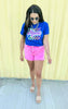 Mama Check Graphic Crop T-Shirt