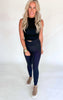 Chic & Chill Sleeveless Solid Knit Top**