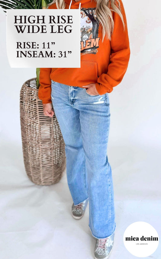 MICA | Stretch Super High Rise Wide Leg Denim Jeans