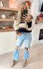 Maple Lane Colorblock Cropped Sweater - Final Sale