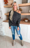 Charcoal Long Sleeve Solid Knit Top