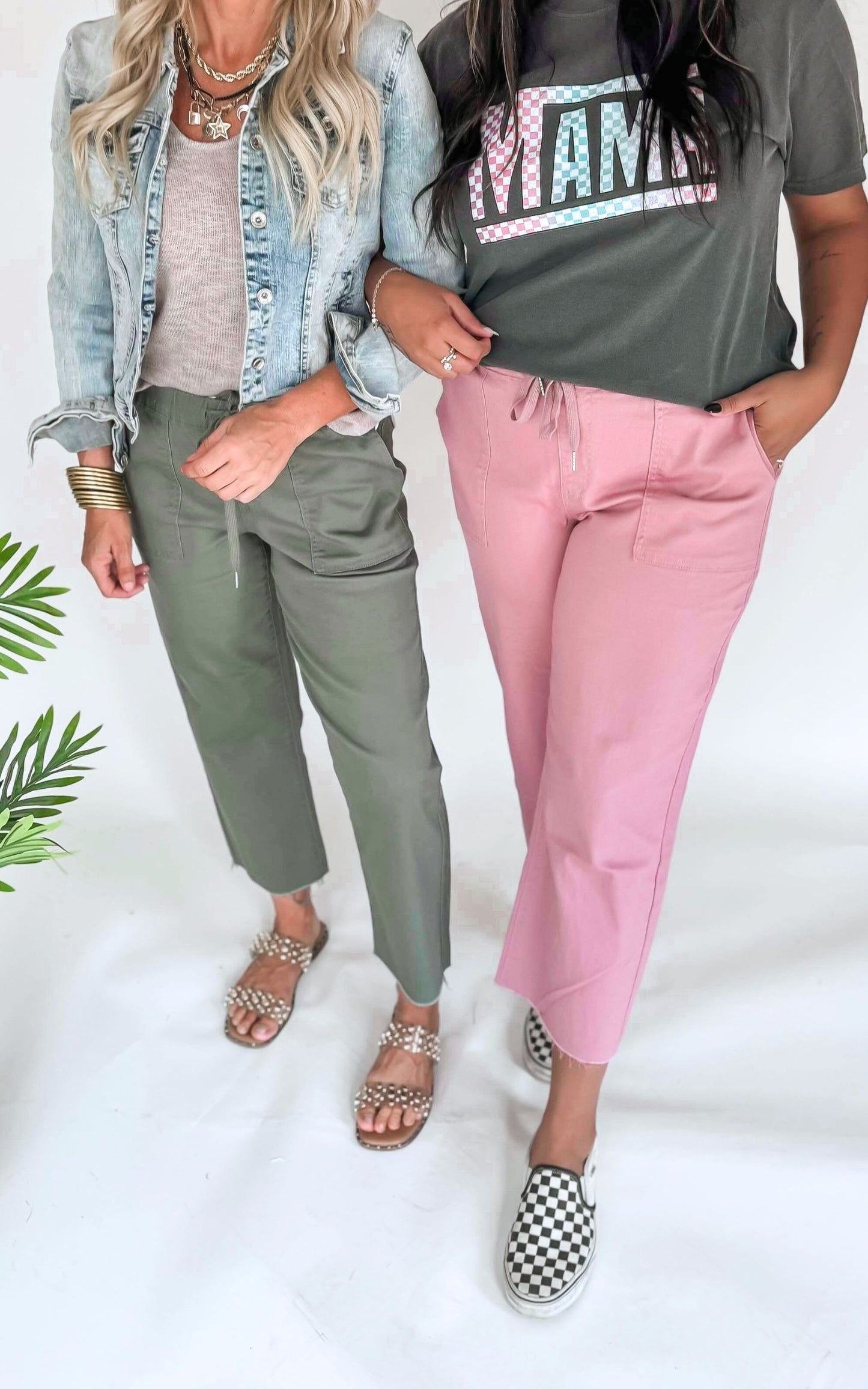 YMI's High Rise Cropped Straight Leg Jogger Pant - Final Sale