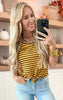 Striped Round Neck Short Sleeve Top - Final Sale**