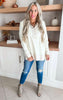 Cream Long Sleeve Solid Knit Pullover